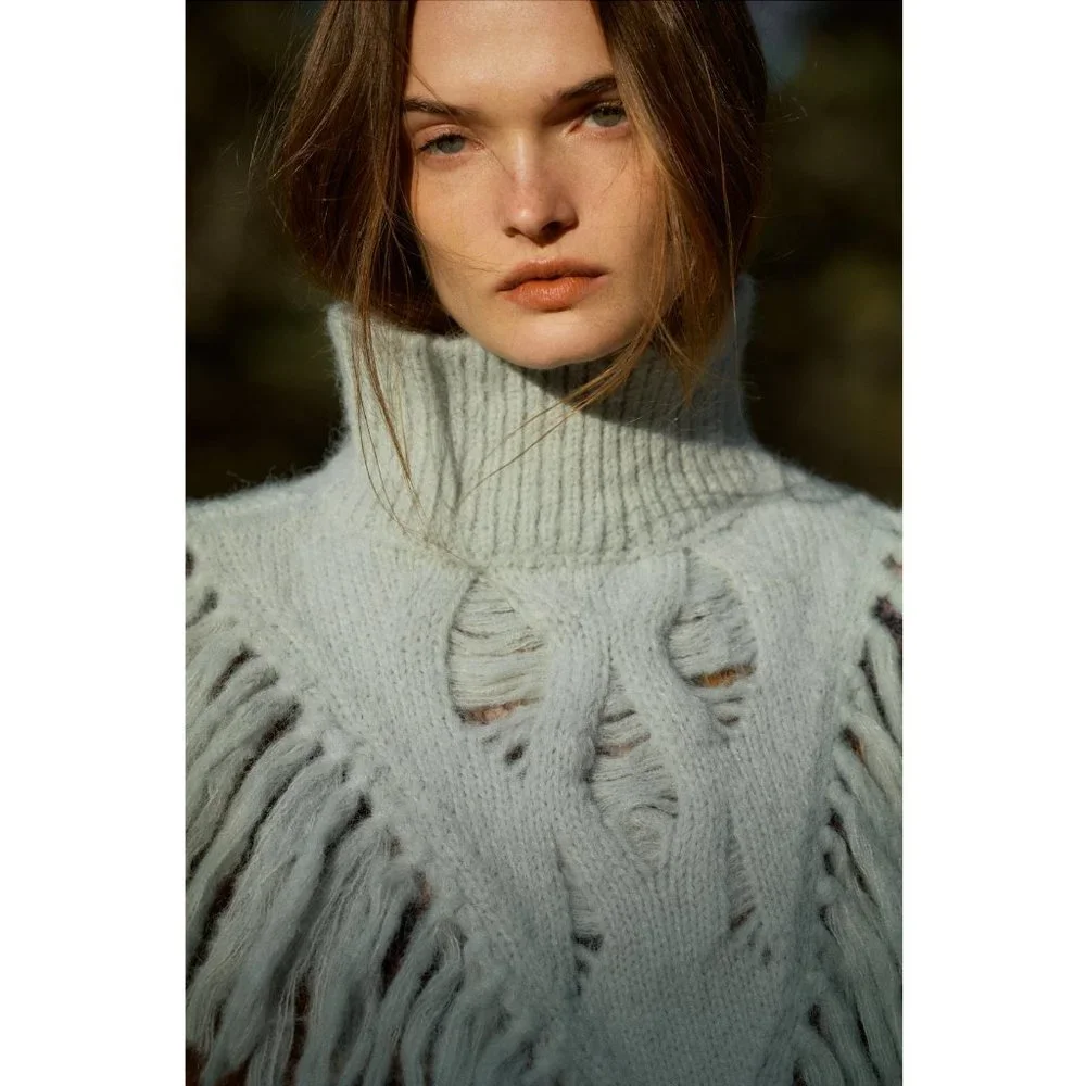 BLOGGER'S FAVE! Zara Knit Dickey With Fringing NWT - Picture 4 of 14